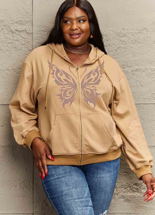 Simply Love Full Size Butterfly Graphic Hoodie - MimiStylez