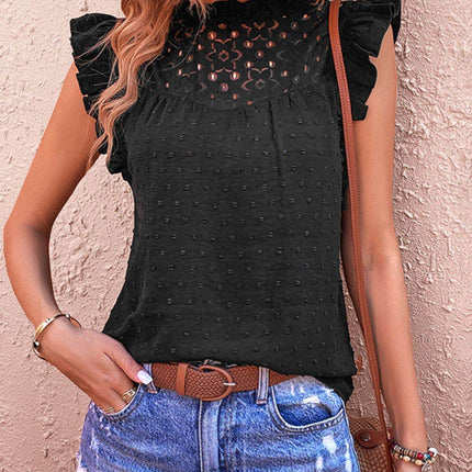 Swiss Dot Butterfly Sleeve Top - MimiStylez