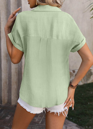 Button Up Short Sleeve Shirt - MimiStylez