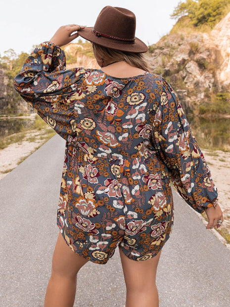 Plus Size Long Sleeve Romper - MimiStylez