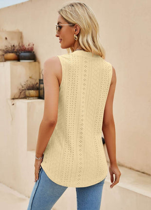 Eyelet Notched Tank - MimiStylez