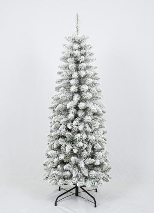 3 Pcs Flocked Artificial Christmas Tree Set With Lights, 4ft 5ft 6ft Christmas Tree Set