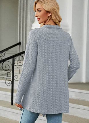 Open Front Long Sleeve Cardigan - MimiStylez