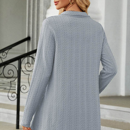 Open Front Long Sleeve Cardigan - MimiStylez