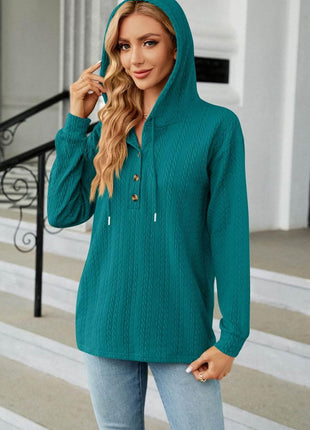 Cable-Knit Long Sleeve Hoodie - MimiStylez