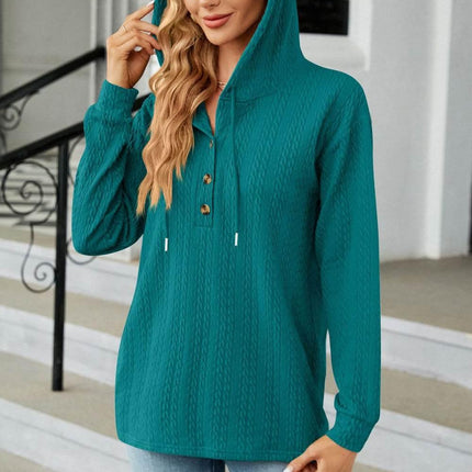 Cable-Knit Long Sleeve Hoodie - MimiStylez