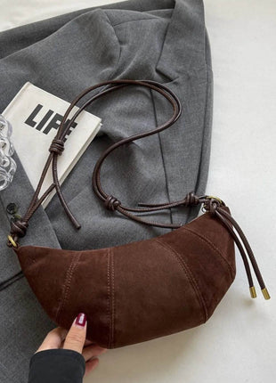 PU Leather Strap Suede Shoulder Bag - MimiStylez