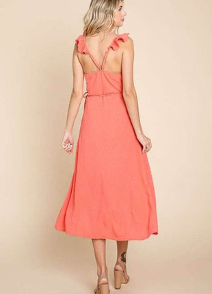 Culture Code Ruffle Detail Surplice Wrap Slip Dress - MimiStylez