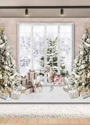 Christmas Backdrop Xmas Tree Fireplace Christmas Background - MimiStylez