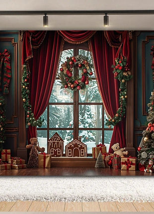 Christmas Backdrop Xmas Tree Fireplace Christmas Background - MimiStylez