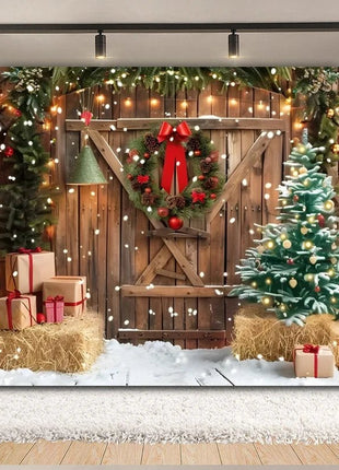 Christmas Backdrop Xmas Tree Fireplace Christmas Background - MimiStylez