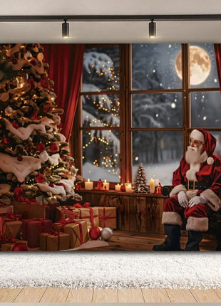 Christmas Backdrop Xmas Tree Fireplace Christmas Background - MimiStylez