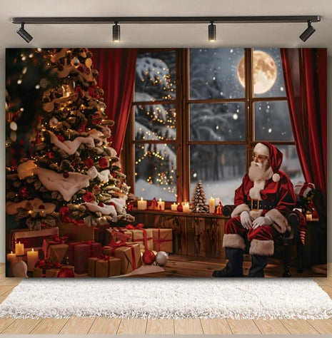 Christmas Backdrop Xmas Tree Fireplace Christmas Background - MimiStylez