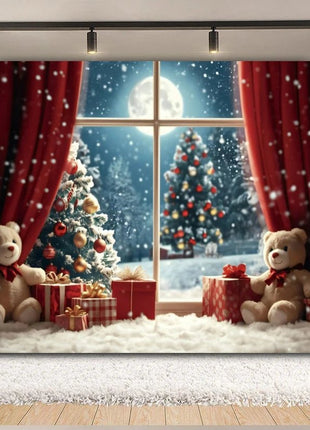 Christmas Backdrop Xmas Tree Fireplace Christmas Background - MimiStylez