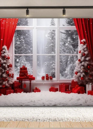 Christmas Backdrop Xmas Tree Fireplace Christmas Background - MimiStylez