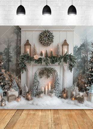 Christmas Background Custom Pine Fence Garland Christmas Tree - MimiStylez