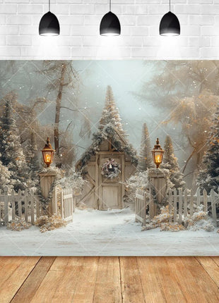 Christmas Background Custom Pine Fence Garland Christmas Tree - MimiStylez