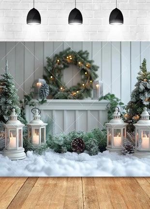 Christmas Background Custom Pine Fence Garland Christmas Tree - MimiStylez