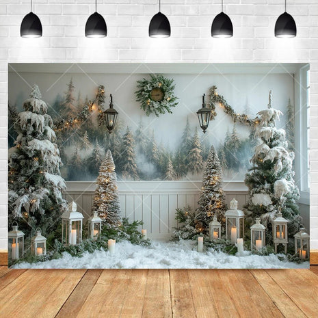 Christmas Background Custom Pine Fence Garland Christmas Tree - MimiStylez