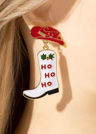Christmas Cowboy Hat and Boot Dangle Earrings - MimiStylez