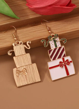 Christmas Gift Box Dangle Earrings - MimiStylez