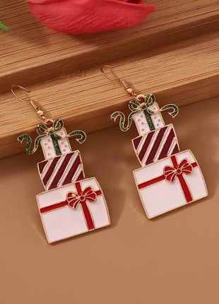Christmas Gift Box Dangle Earrings - MimiStylez