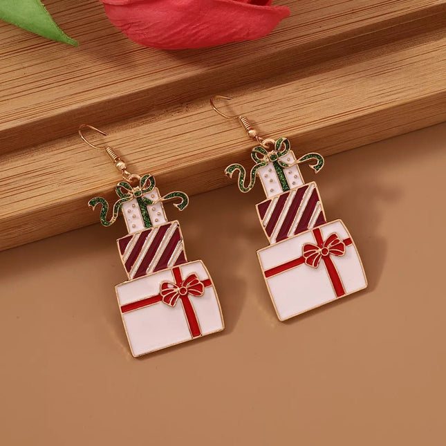 Christmas Gift Box Dangle Earrings - MimiStylez