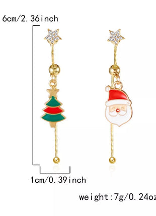 Christmas Santa Asymmetrical Drop Earrings - MimiStylez