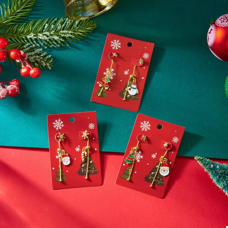 Christmas Santa Asymmetrical Drop Earrings - MimiStylez