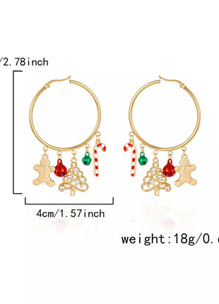 Christmas Theme Hoop Earrings - MimiStylez