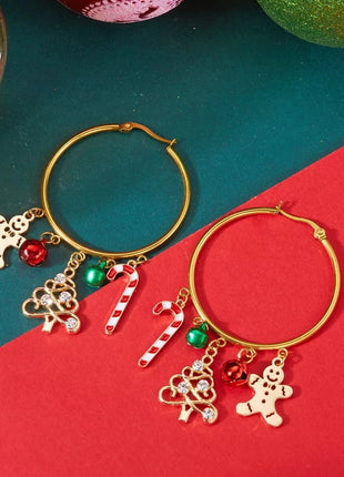 Christmas Theme Hoop Earrings - MimiStylez