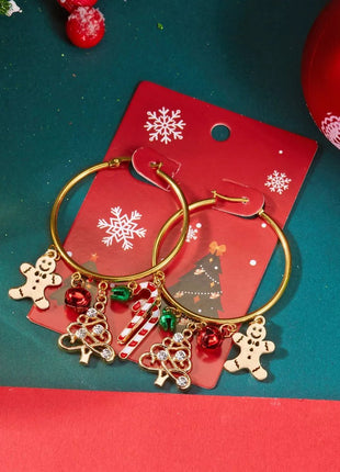 Christmas Theme Hoop Earrings - MimiStylez