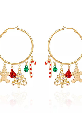 Christmas Theme Hoop Earrings - MimiStylez