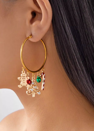 Christmas Theme Hoop Earrings - MimiStylez