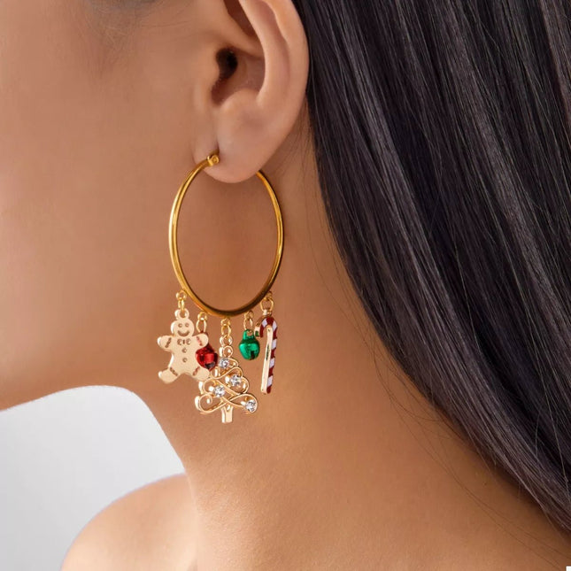 Christmas Theme Hoop Earrings - MimiStylez