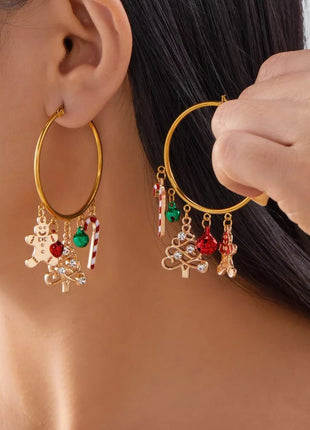 Christmas Theme Hoop Earrings - MimiStylez