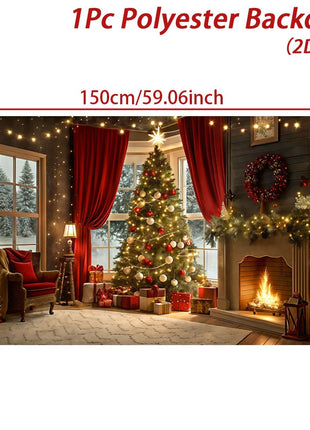 Christmas Tree Backdrop Merry Christmas Decorations Backdrop - MimiStylez