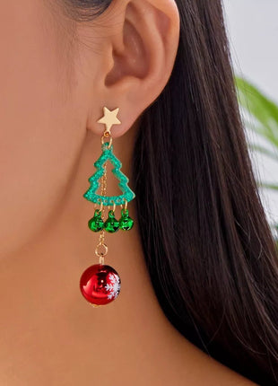 Christmas Tree Ball Drop Earrings - MimiStylez