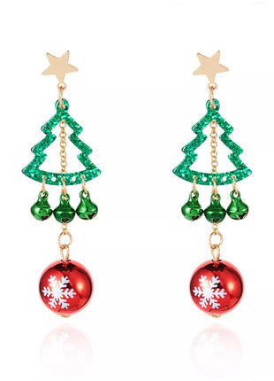 Christmas Tree Ball Drop Earrings - MimiStylez