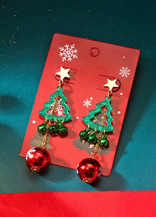 Christmas Tree Ball Drop Earrings - MimiStylez