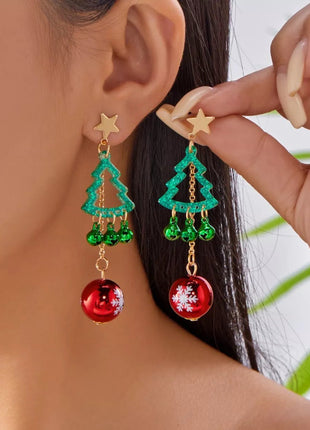 Christmas Tree Ball Drop Earrings - MimiStylez