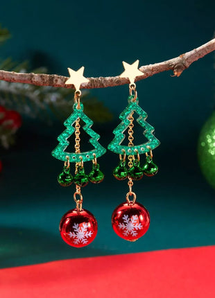 Christmas Tree Ball Drop Earrings - MimiStylez