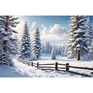 Christmas Trees Custom Backdrop Gift Cabins Yards Backgrounds For Decoration - MimiStylez