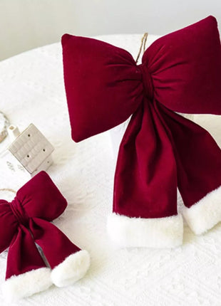Christmas Velvet Bow Hanging Ornament - MimiStylez