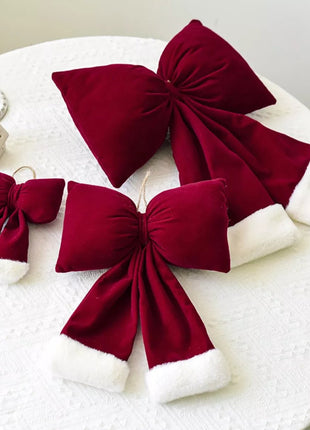 Christmas Velvet Bow Hanging Ornament - MimiStylez