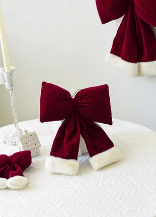 Christmas Velvet Bow Hanging Ornament - MimiStylez