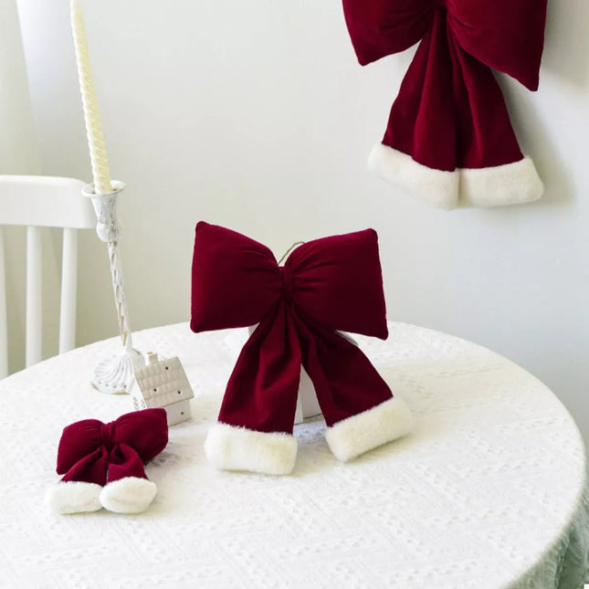 Christmas Velvet Bow Hanging Ornament - MimiStylez