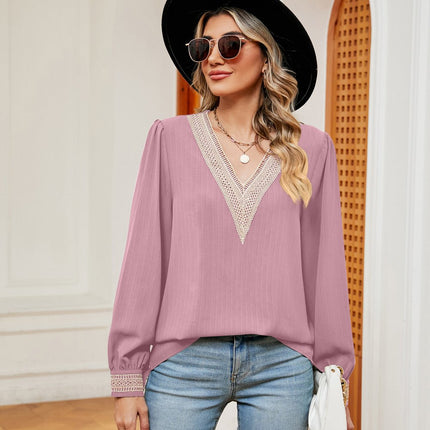 Contrast Puff Sleeve Blouse - MimiStylez