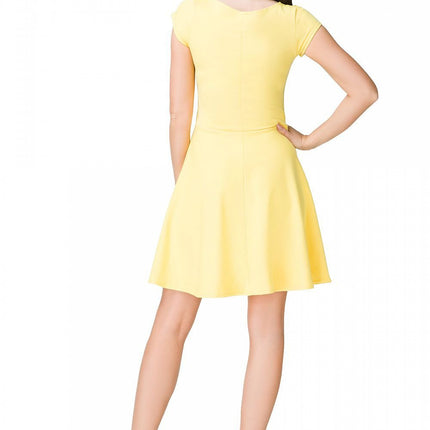 Cotton Knit Short Day Dress with Boat Neckline - MimiStylez