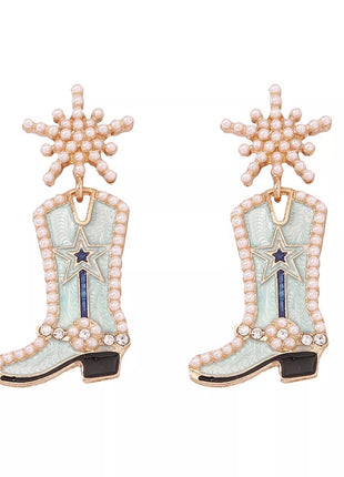 Cowgirl Boot Dangle Earrings - MimiStylez